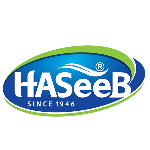 "Haseeb Coffee logo featuring a steaming coffee cup, symbolizing rich and invigorating flavors from premium roasted coffee beans."