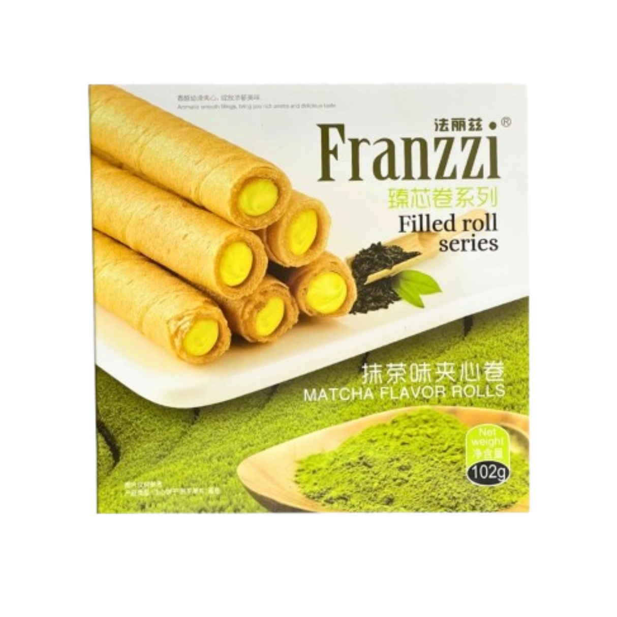 Franzzi Rolls With Matcha Flavor 102g - Palmyra Orders