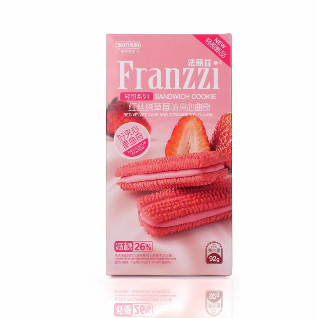 Franzzi Sandwich Cookie Red Velvet & Strawberry Flavorg 92g - Palmyra Orders