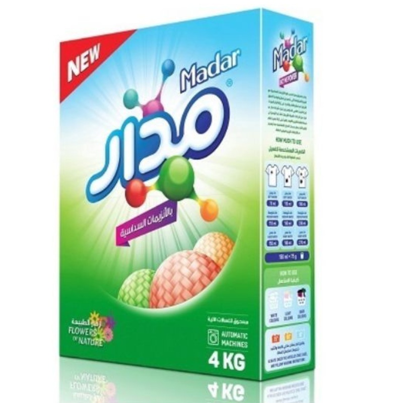 Madar Powder Automatic Natural Flowers Scent – 4kg – Deep cleaning & fresh floral fragrance.