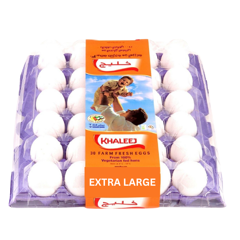 Khaleej White Eggs Extra Large 30pcs - Palmyra Orders