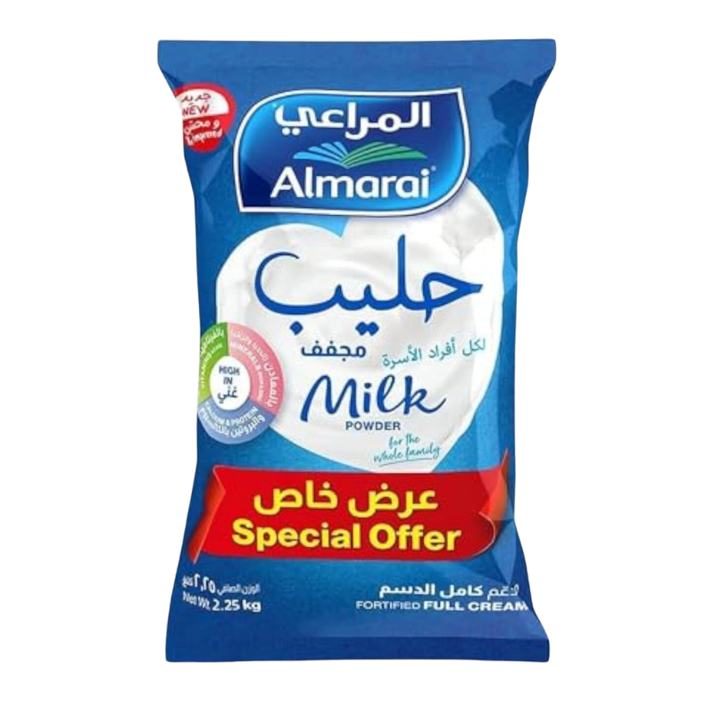 Almarai Full Cream Milk Powder 2.25kg – Rich & Nutritious milk powder with fresh delivery in Dubai, UAE.