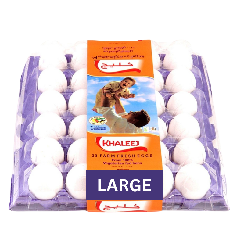 Khaleej White Eggs Large 30pcs - Palmyra Orders