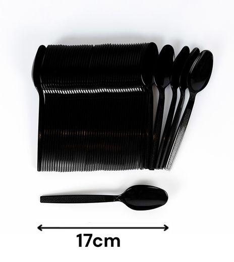 Hotpack Black Heavy Duty Plastic Spoons, 50 Pieces - Palmyra Orders