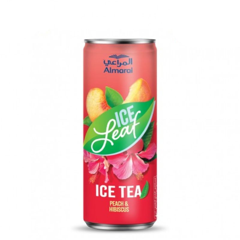 Almarai Ice Tea Peach & Hibiscus 240ml – Fruity, floral, and refreshing iced tea.