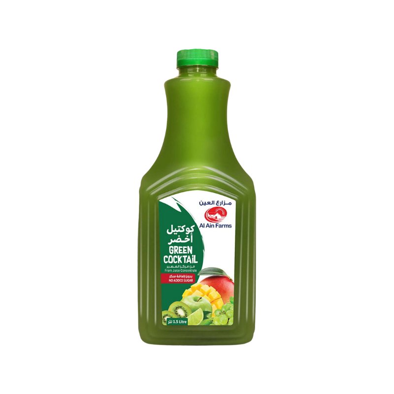 Al Ain Farms Green Cocktail Juice – 1.5L | Zesty & Fruity,Fruity green juice blend Abu Dhabi,dubai,uae.
