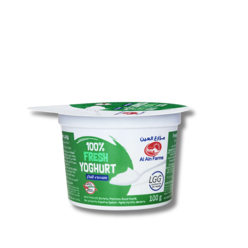Al Ain Fresh Yoghurt Full Cream – 100g | Creamy , Nutritious yoghurt for smoothies UAE.