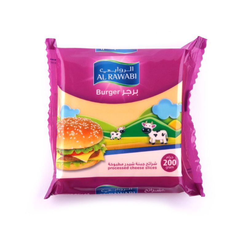 Al Rawabi Burger Cheese Slices Cheddar – 200g,fresh UAE product