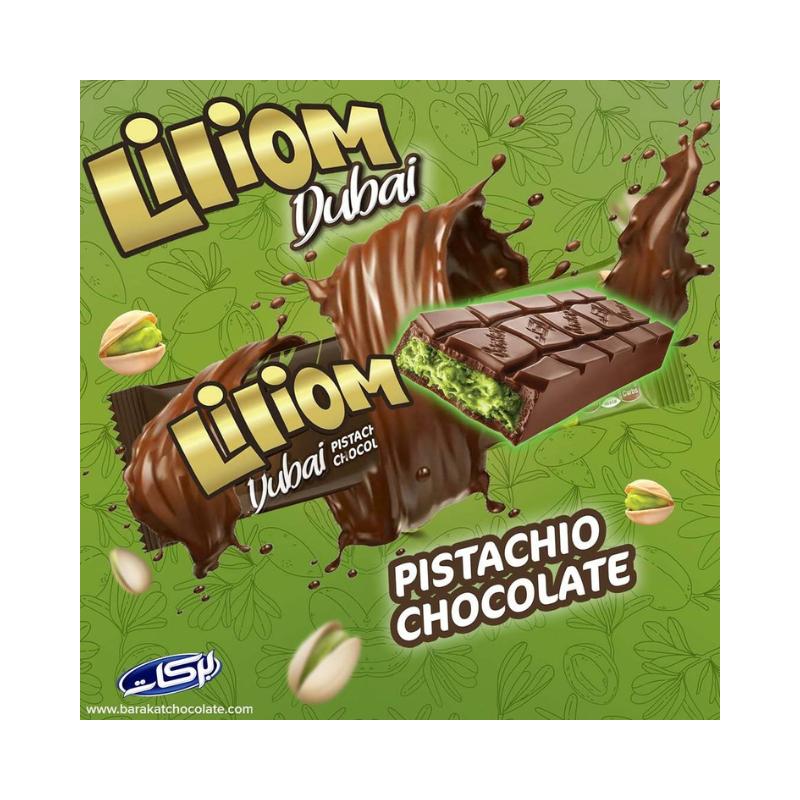 Barakat Liliom Dubai Pistachio Chocolate – 12 Pieces,Premium chocolate with nuts UAE,Dubai