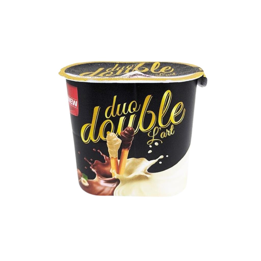 Duo Double L'art Hazelnut Cocoa Cream & White Cream with Grissini 50g,sweety,crispy,snacks in Dubai,UAE