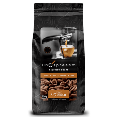 Uno Spresso Espresso Coffee Beans Oro Cremoso 250g - Palmyra Orders