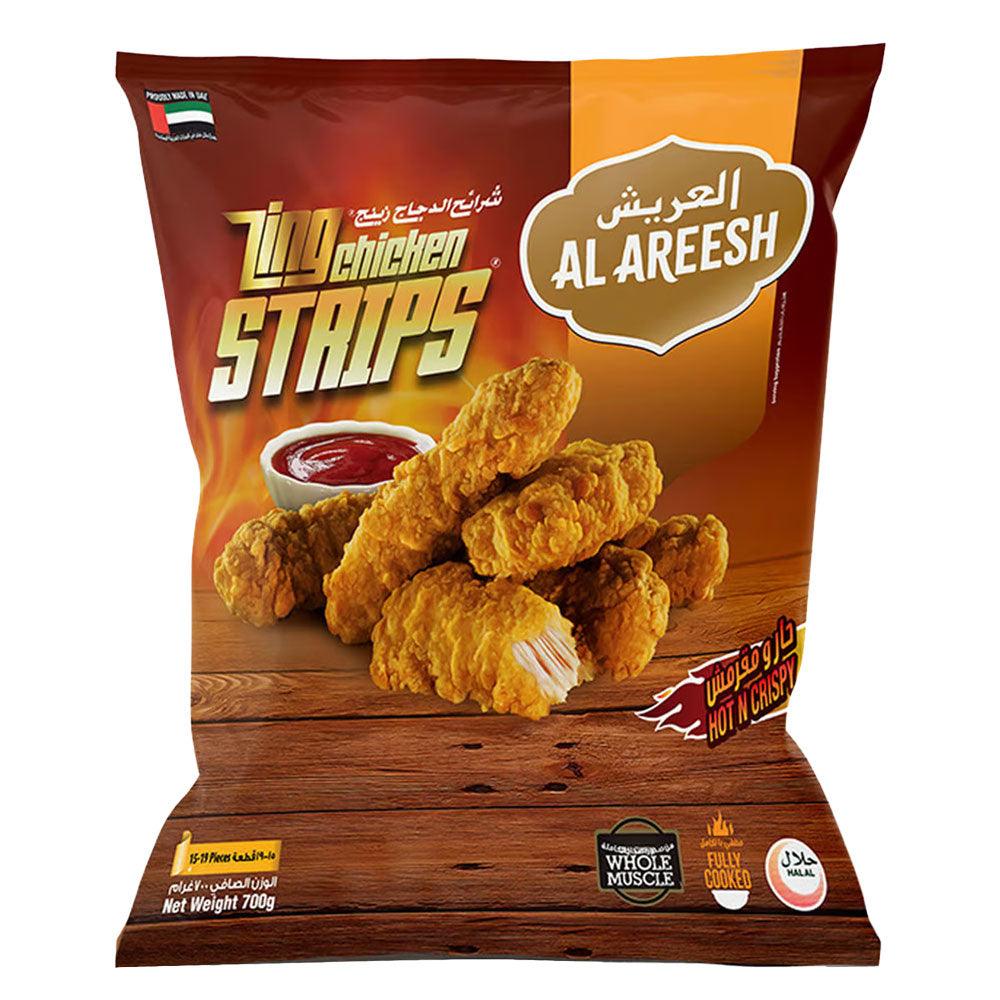 Al Areesh Hot N Crispy Zing Chicken Strips Value Pack 700g - Palmyra Orders