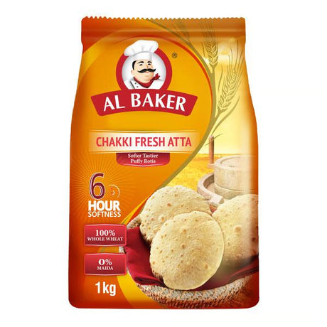 Al Baker Chakki Fresh Atta Flour 1kg - Palmyra Orders