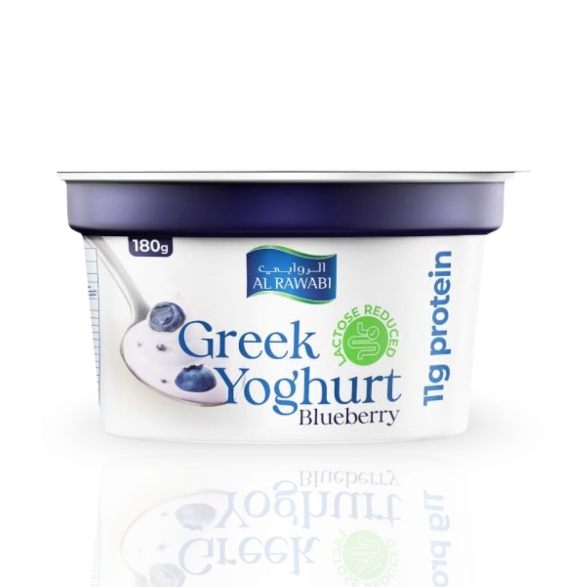 Al Rawabi Blueberry Full Fat Greek Yoghurt, 180g