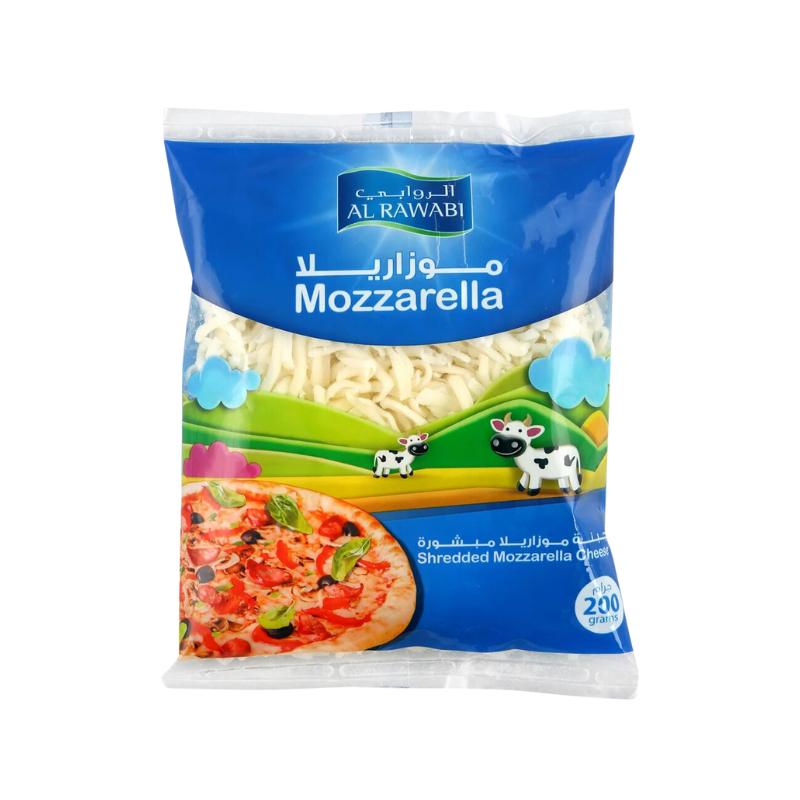 Al Rawabi Shredded Mozzarella Cheese Full Fat-200g - Palmyra Orders