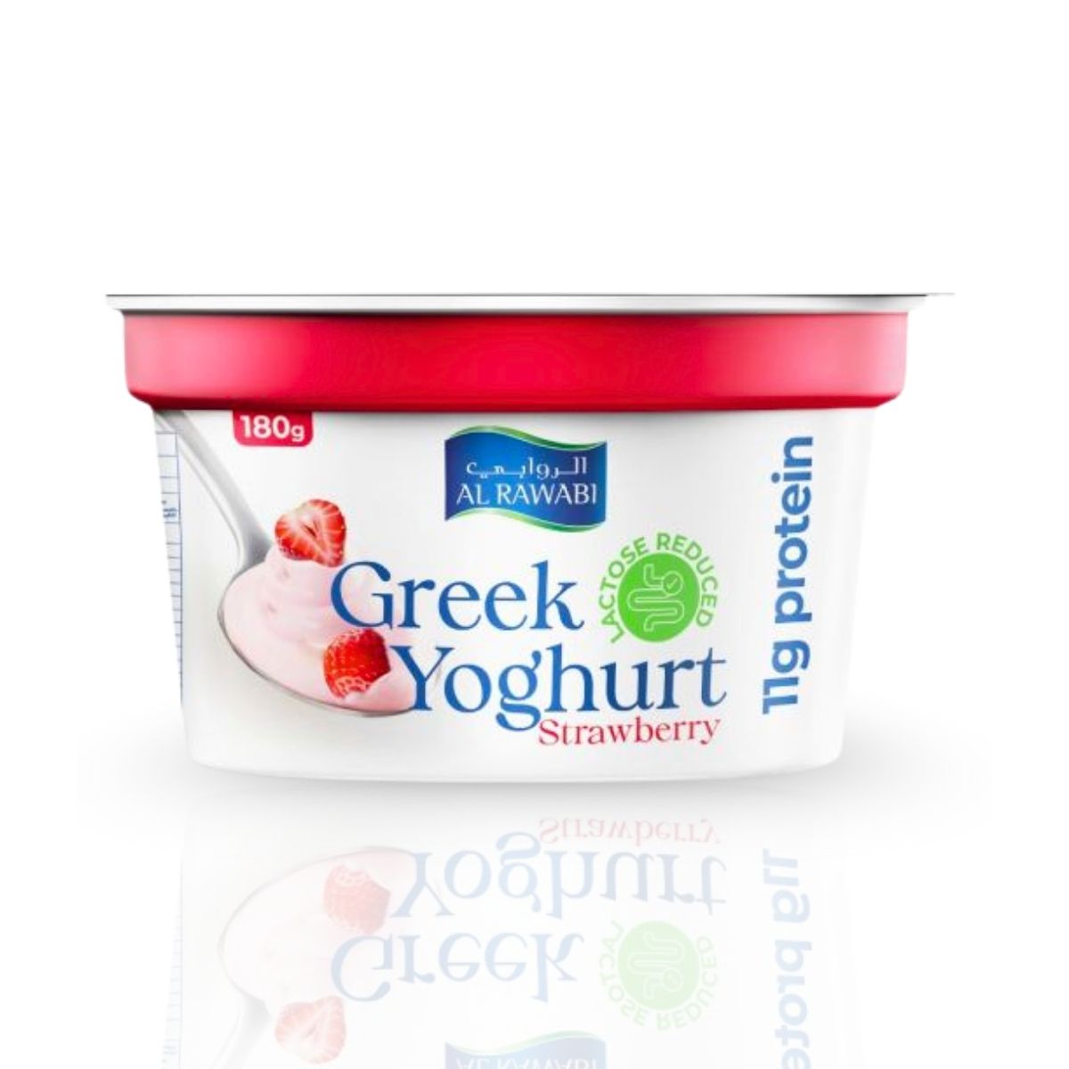 Al Rawabi Strawberry Full Fat Greek Yoghurt, 180g