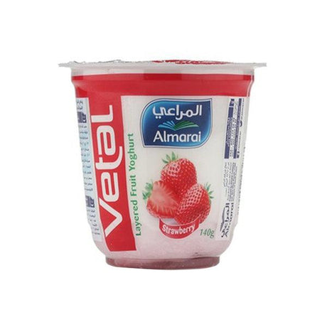 Almarai  Layered Fruit Yoghurt Strawberry Vetal 140g - Palmyra Orders