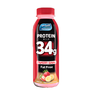 Almarai Protein Milk Strawberry And Banana Fat Free 400ml - Palmyra Orders