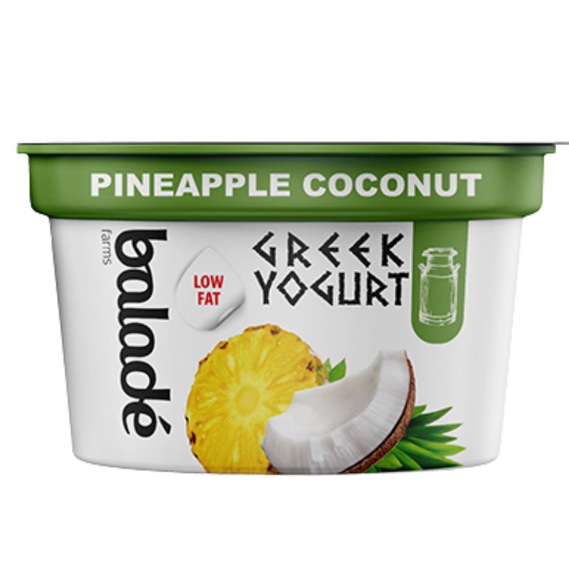 Balade Pineapple Coconut Greek Yoghurt-180g , Tropical Greek yoghurt snack UAE