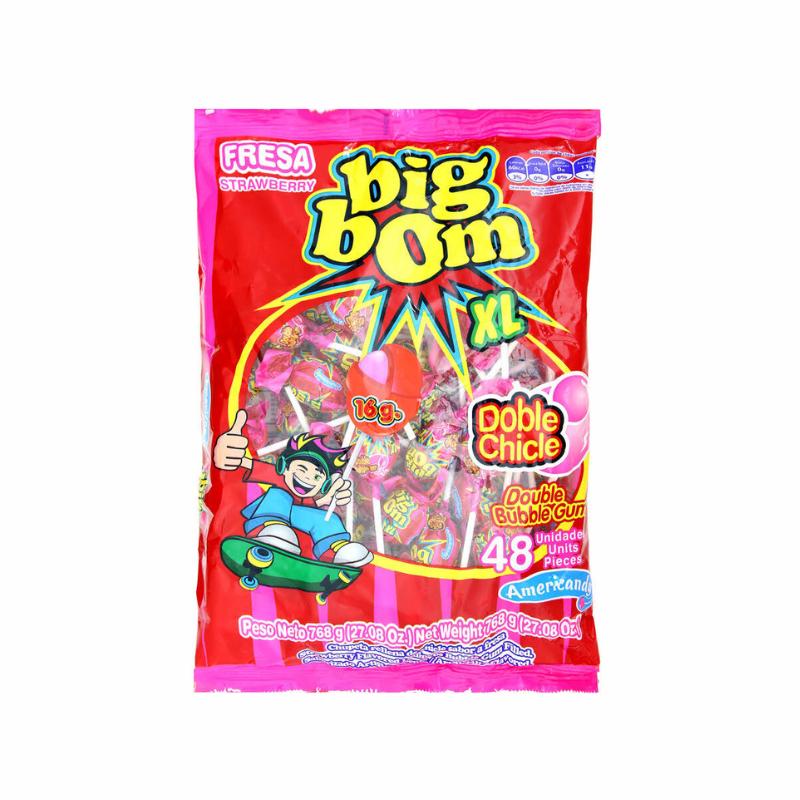 Big Bom Lollipops Strawberry Candy 768g - Palmyra Orders