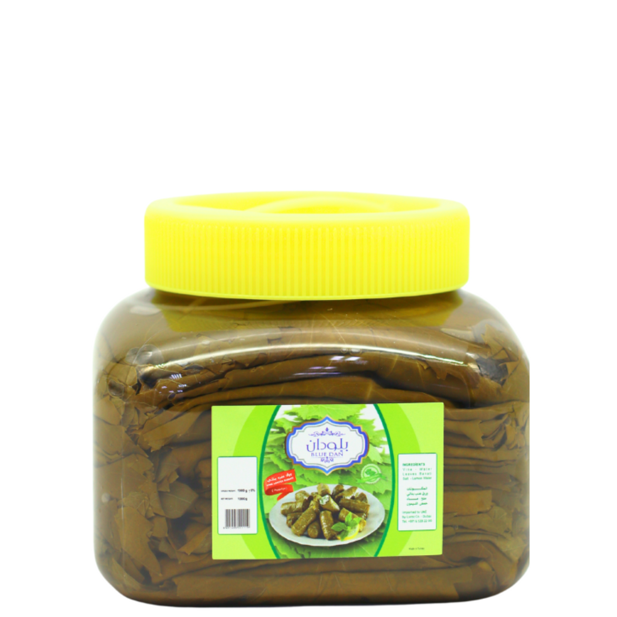 Bluedan Grape Leaves, 1Kg, Pack from Palmyra Market, ideal for authentic Middle Eastern cooking in the UAE.