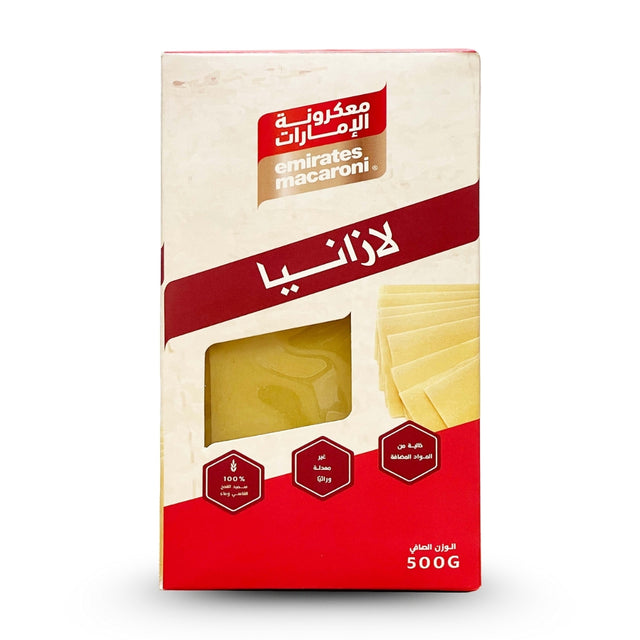 Emirates Macaroni Lasagne, 500g, Premium durum wheat lasagne sheets from Emirates Macaroni in UAE.