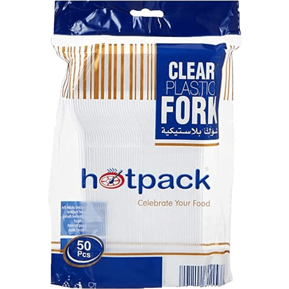 Hotpack Disposable Cutlery Plastic Clear Heavy Duty Fork 50 Pieces - Palmyra Orders