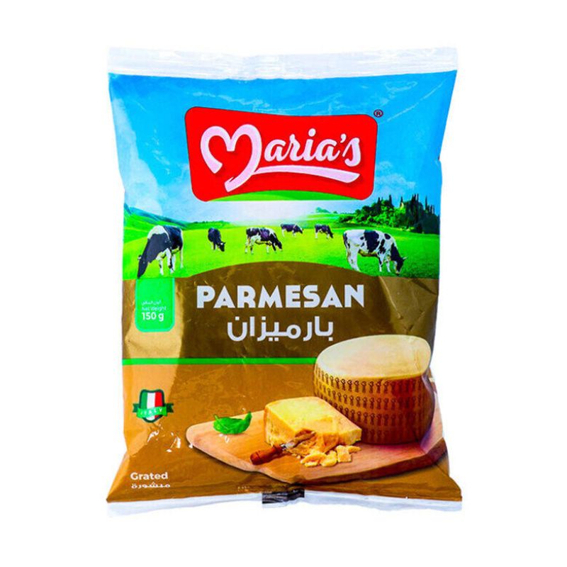 Maria's Parmesan Cheese, Grated – 150g | Savory & Flavorful, Fresh parmesan Italian cheese Ajman, Dubai.