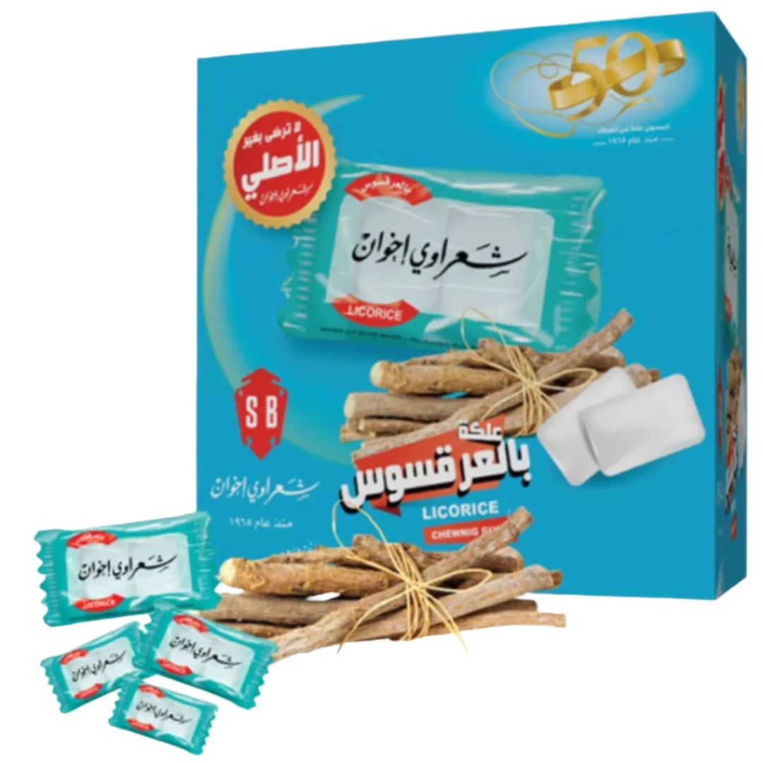 Sharawi Chewing Gum Licorice 100 packets x 2 pieces - Palmyra Orders
