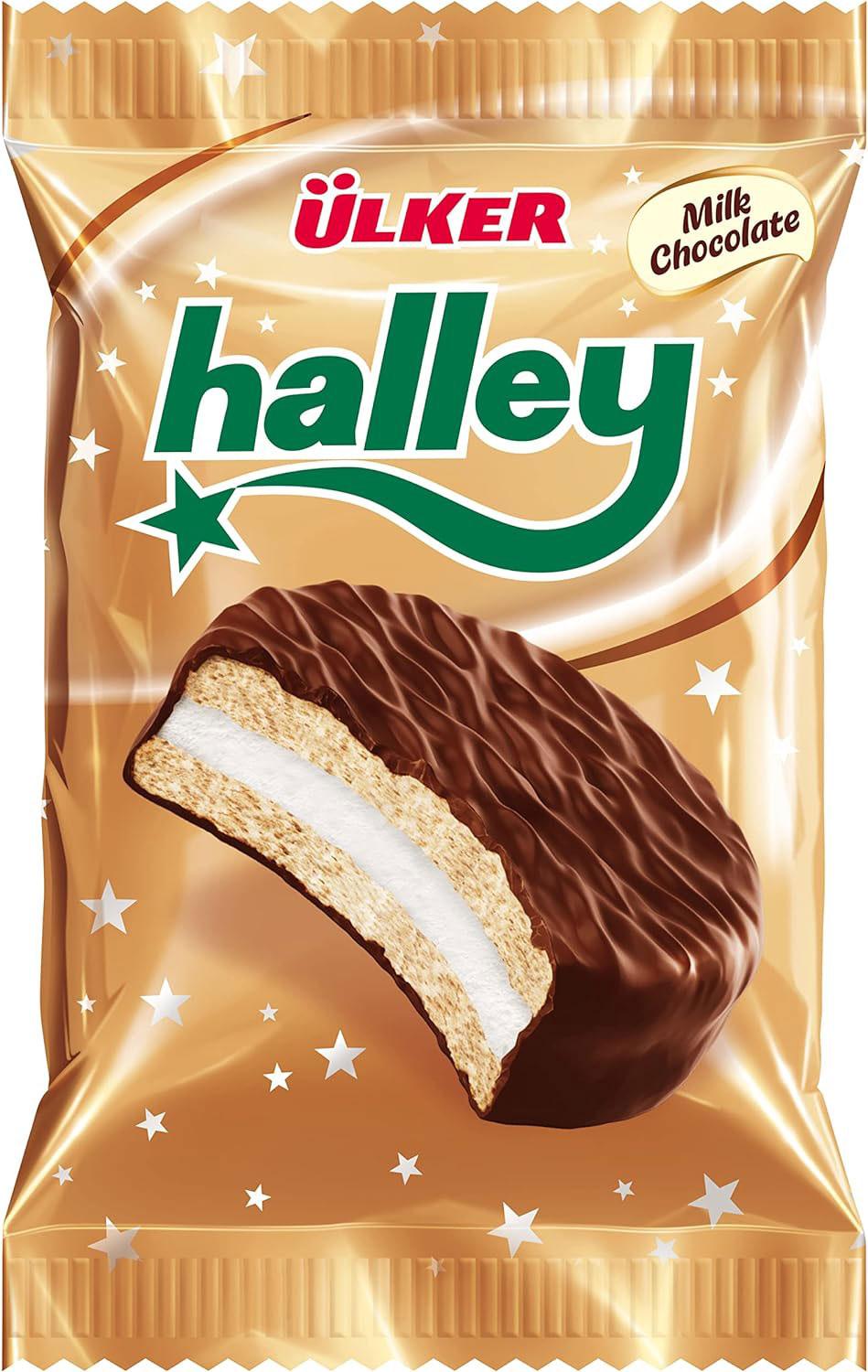 Ulker Halley Milk Chocolate Coated Sandwich Biscuits with Marshmallow Pack of 24 x 30g - Palmyra Orders