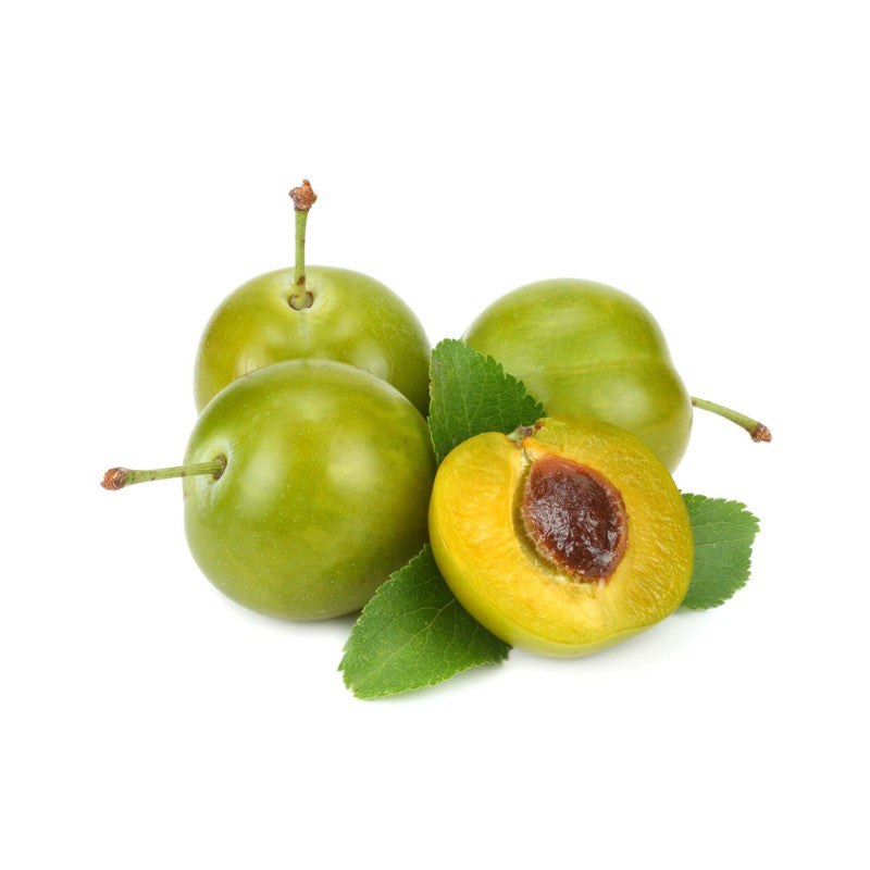 Yellow Plums-500g on a white background