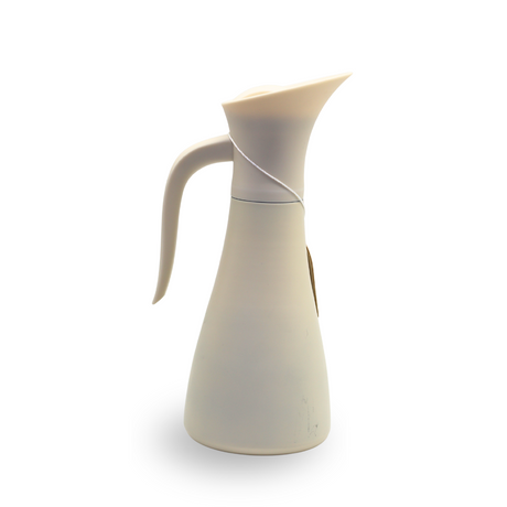 "Beige thermos flask stainless steel, 800ML capacity, keeps beverages hot or cold for hours."