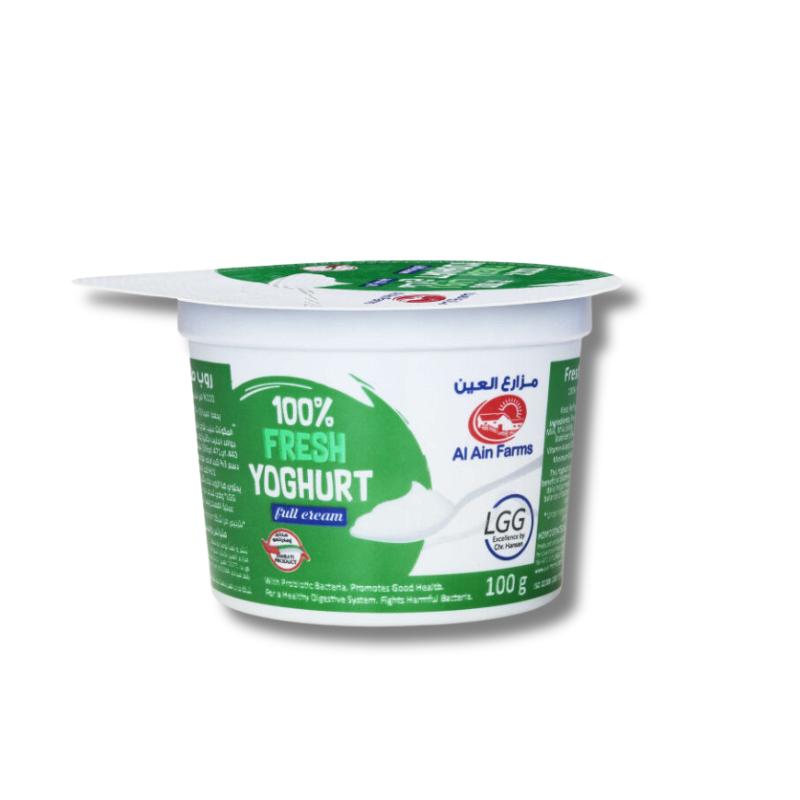 Al Ain Fresh Yoghurt Full Cream 100g with creamy texture