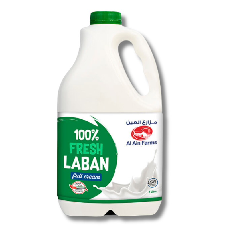 Al Ain Fresh Laban Drink Full Cream 2Litre with creamy texture