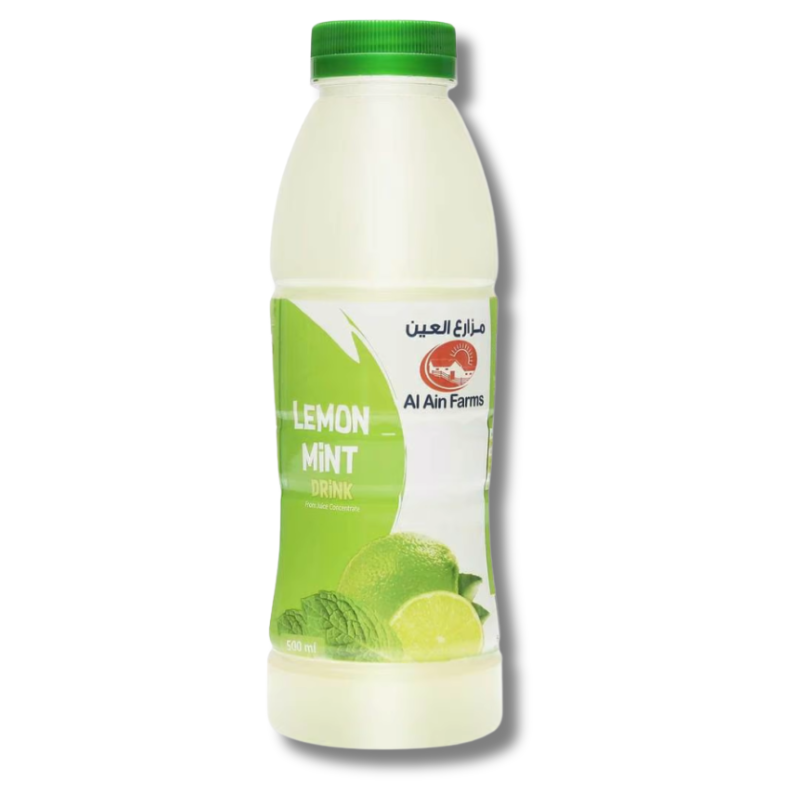 Al Ain Lemon Mint Juice 500ml with a blend of lemon and mint flavors