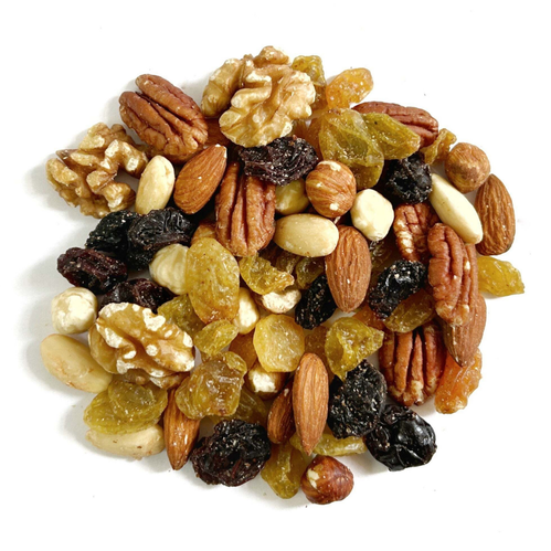 Mix Nuts Raw - 250g with Raisins, Pistachios, Walnuts, Almonds, and Cashews.