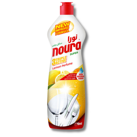 Noura Dishwashing Liquid Detergent with Lemon fragrance 500ml bottle.