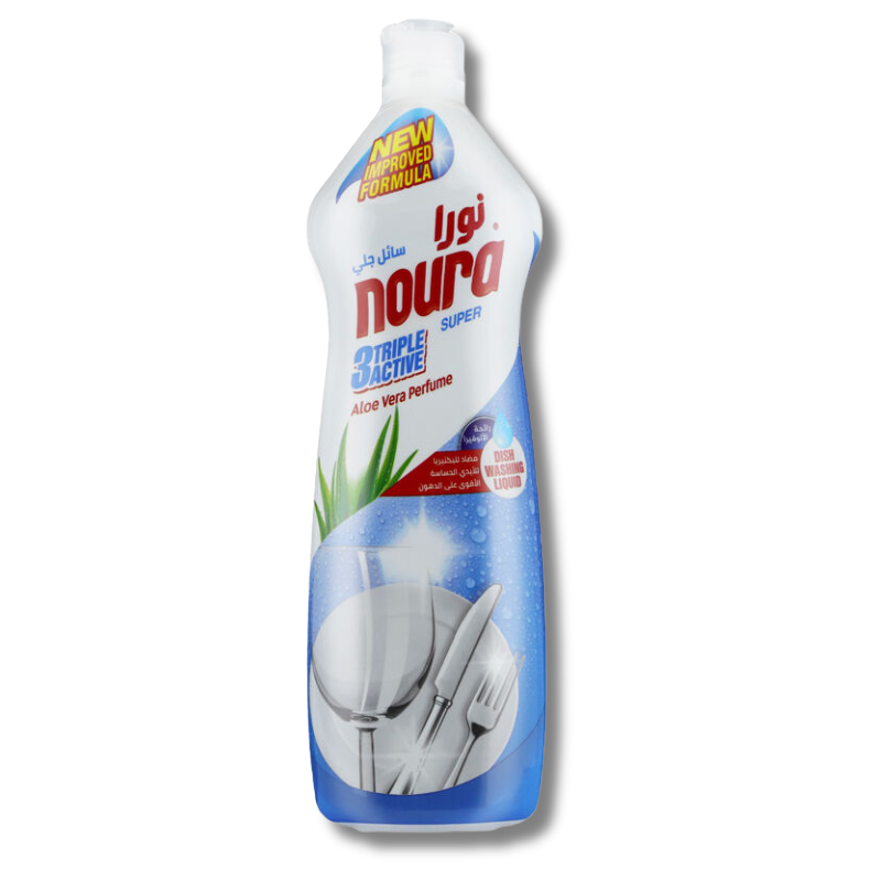 Noura Dishwashing Liquid Detergent Aloe Vera Perfume 800ml for powerful grease removal and fresh scent.