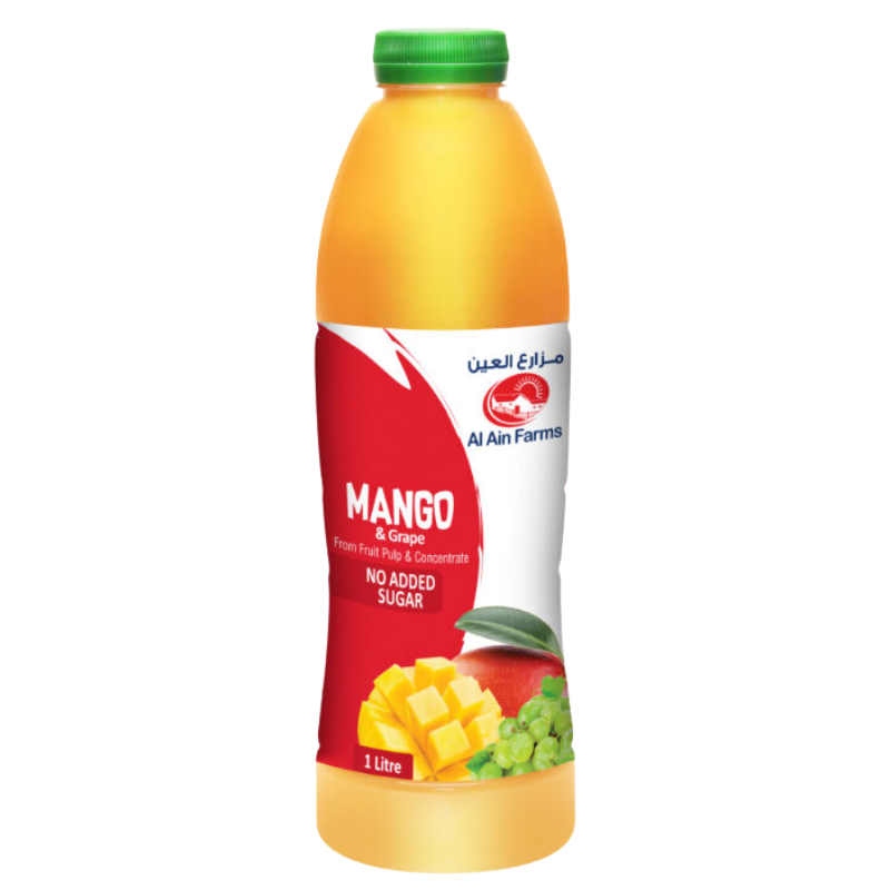 Al Ain Mango & Grape Nectar 1Litre with tropical mango and grape flavors