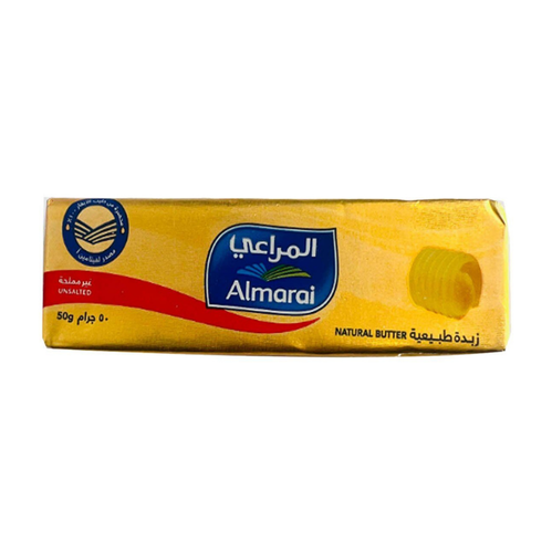 Almarai Natural Unsalted Butter 50g – Smooth and Creamy Natural Butter.