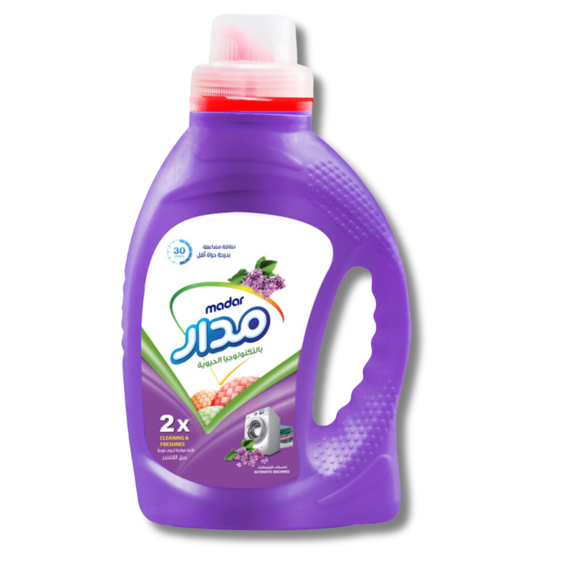 Madar Automatic Washing Gel Lavender Scent 900ml bottle for superior cleaning.