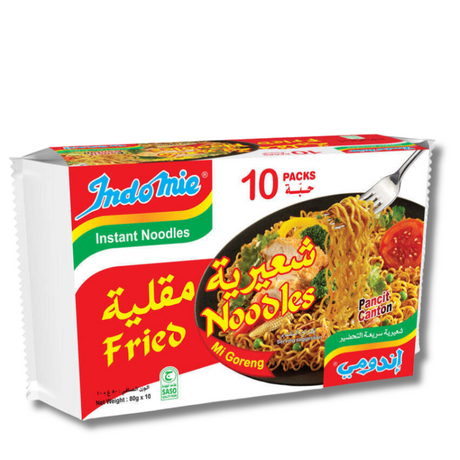 Indomie Instant Fried Noodles with Seasoning Powder and Sauce (10 pcs x 80g) pack