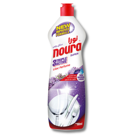 Noura Dishwashing Liquid Detergent Lilac Perfume 800ml for effective cleaning and refreshing lilac scent.