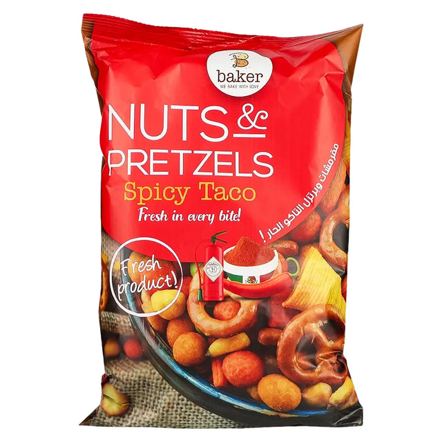 Baker Nuts & Pretzels Spicy Taco-270g - Palmyra Orders