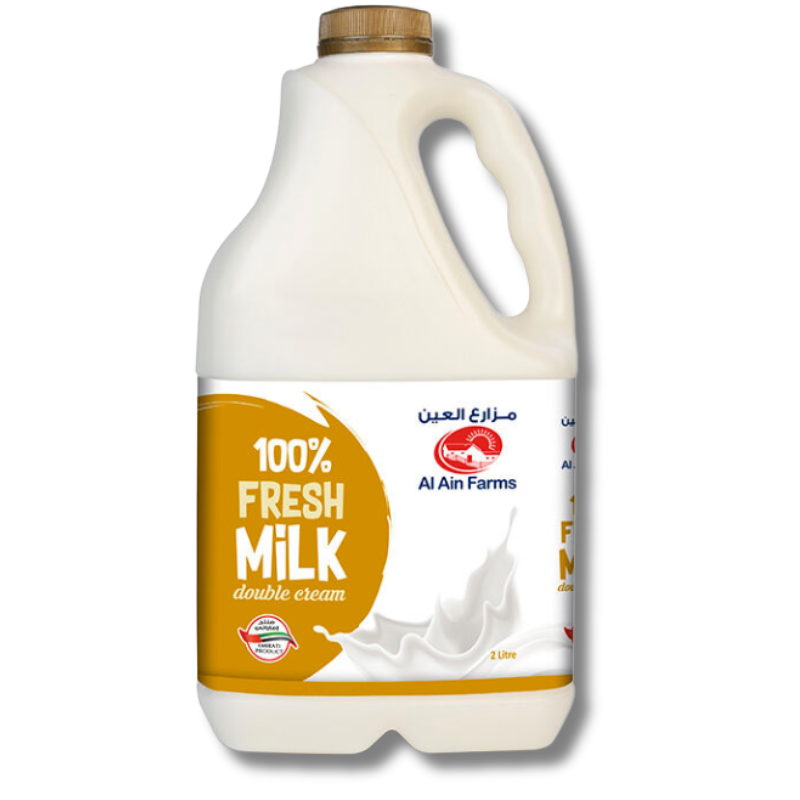 Al Ain Fresh Milk Double Cream 2Litre with creamy texture and full-bodied flavor