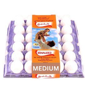 Khaleej White Eggs Medium 30pcs - Palmyra Orders