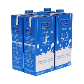 Al Rawabi Full Cream Long Life Milk 1L × 4 Pack - Palmyra Orders