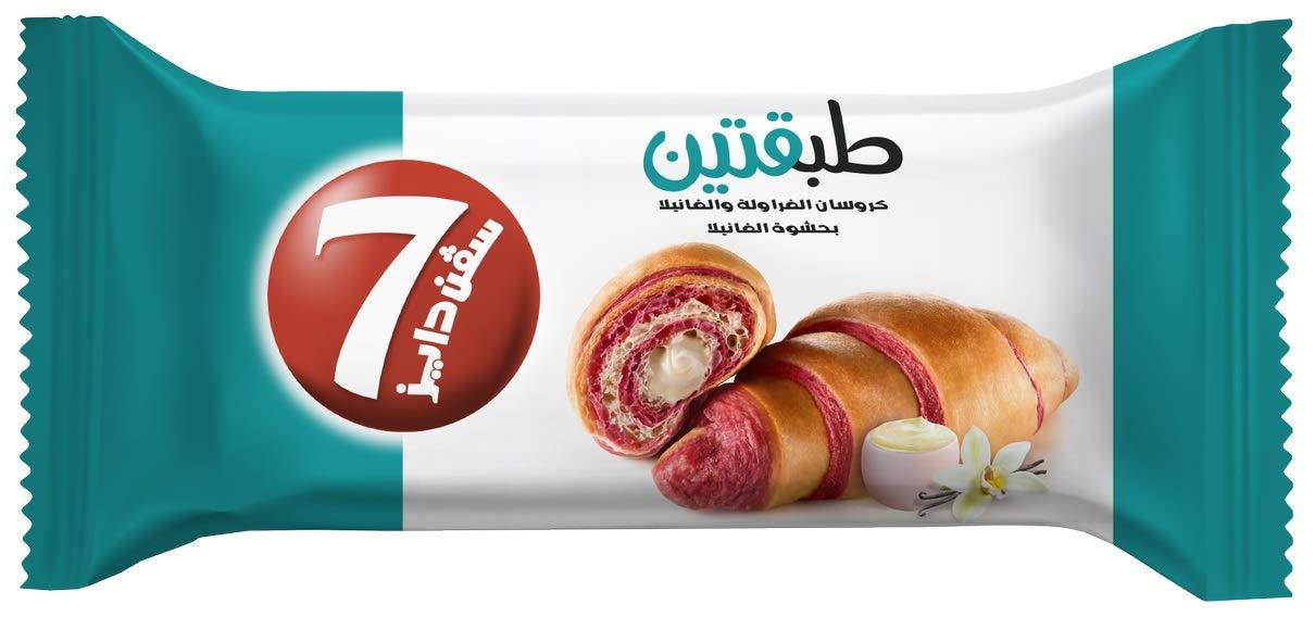 7Days Double Strawberry And Vanilla Croissant With Vanilla Filling 90g - Shop Your Daily Fresh Products - Free Delivery 