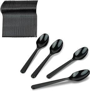 Hotpack Black Heavy Duty Plastic Spoons, 50 Pieces - Palmyra Orders