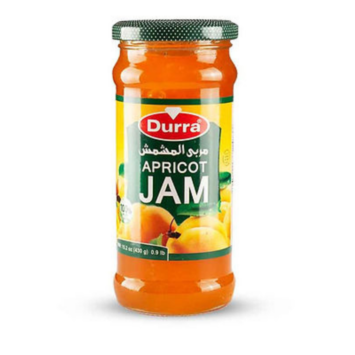 "Durra Apricot Jam 430g in a premium glass jar."